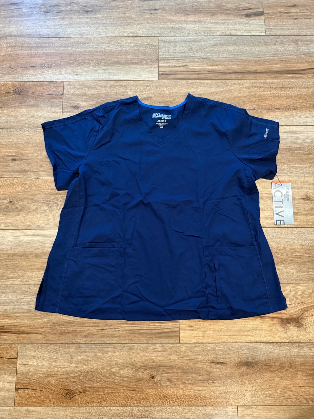 Greys Anatomy Active By Barco Scrub Top Deep Blue Size 4XL NWT